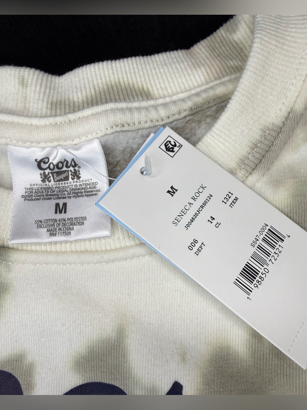 Coors Banquet Rodeo Tie-Dye Sweatshirt in Beige and Cream- Size Medium NWT! - Picture 6 of 7